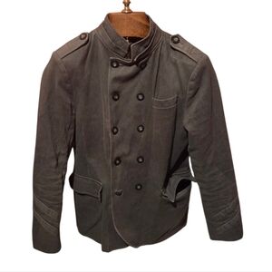 D Collection by Troy Smith Brown Removable Hood Berlin Military Jacket Sz Large